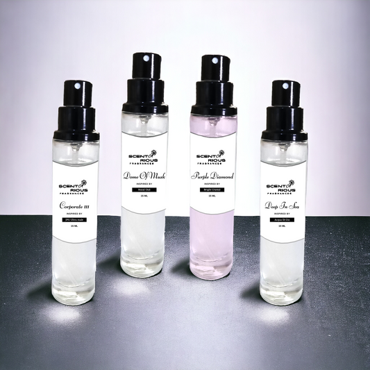 BUNDLE OF 4 PERFUMES (CUSTOM) - 15ML EACH - EASY TO CARRY | FREE DELIVERY AND GIFT BAG